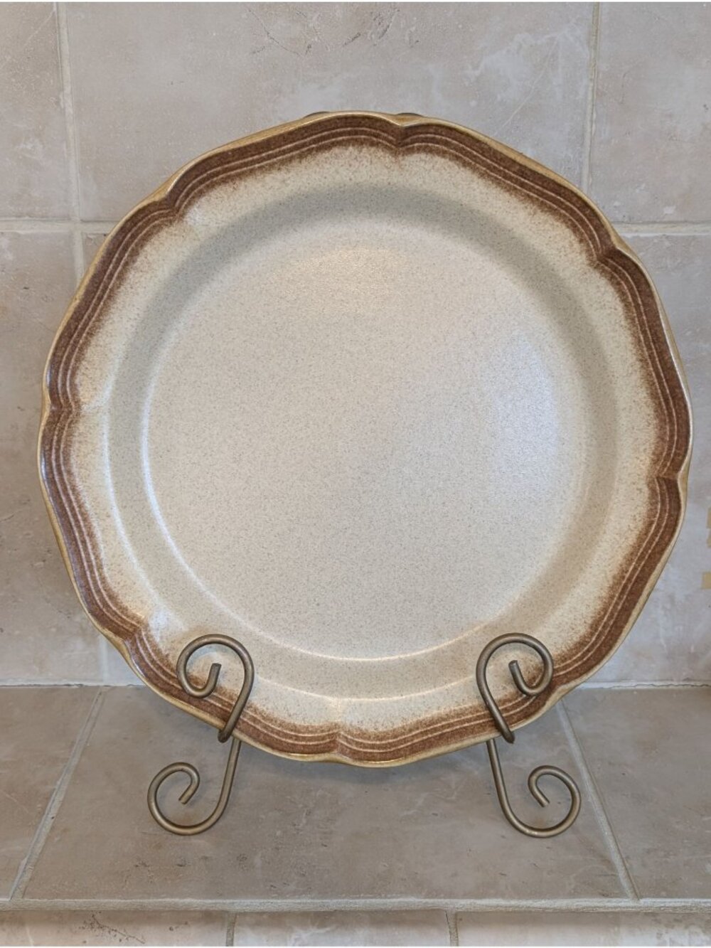 Vintage Mikasa Whole Wheat E8000 12.5-inch Round Serving Platter MCM